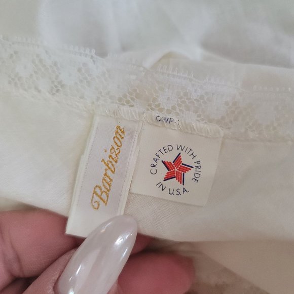 Barbizon vintage lace white button up spaguetti strap tank top size small 100% c - Picture 7 of 7